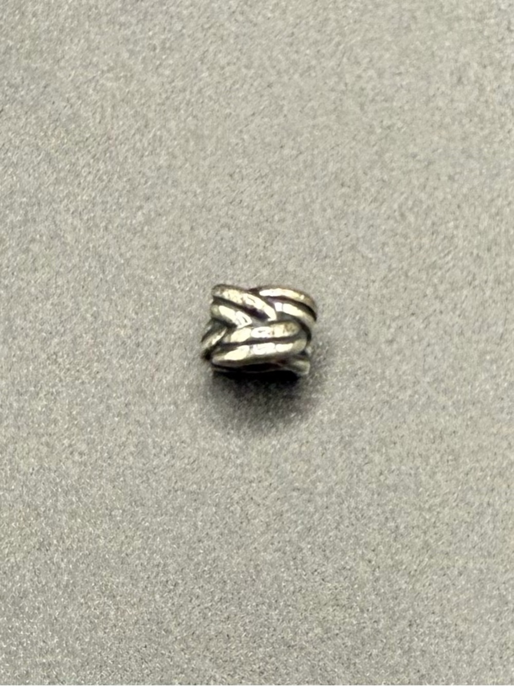 Pandora S925 ALE Silver Woven Openwork Charm Bead